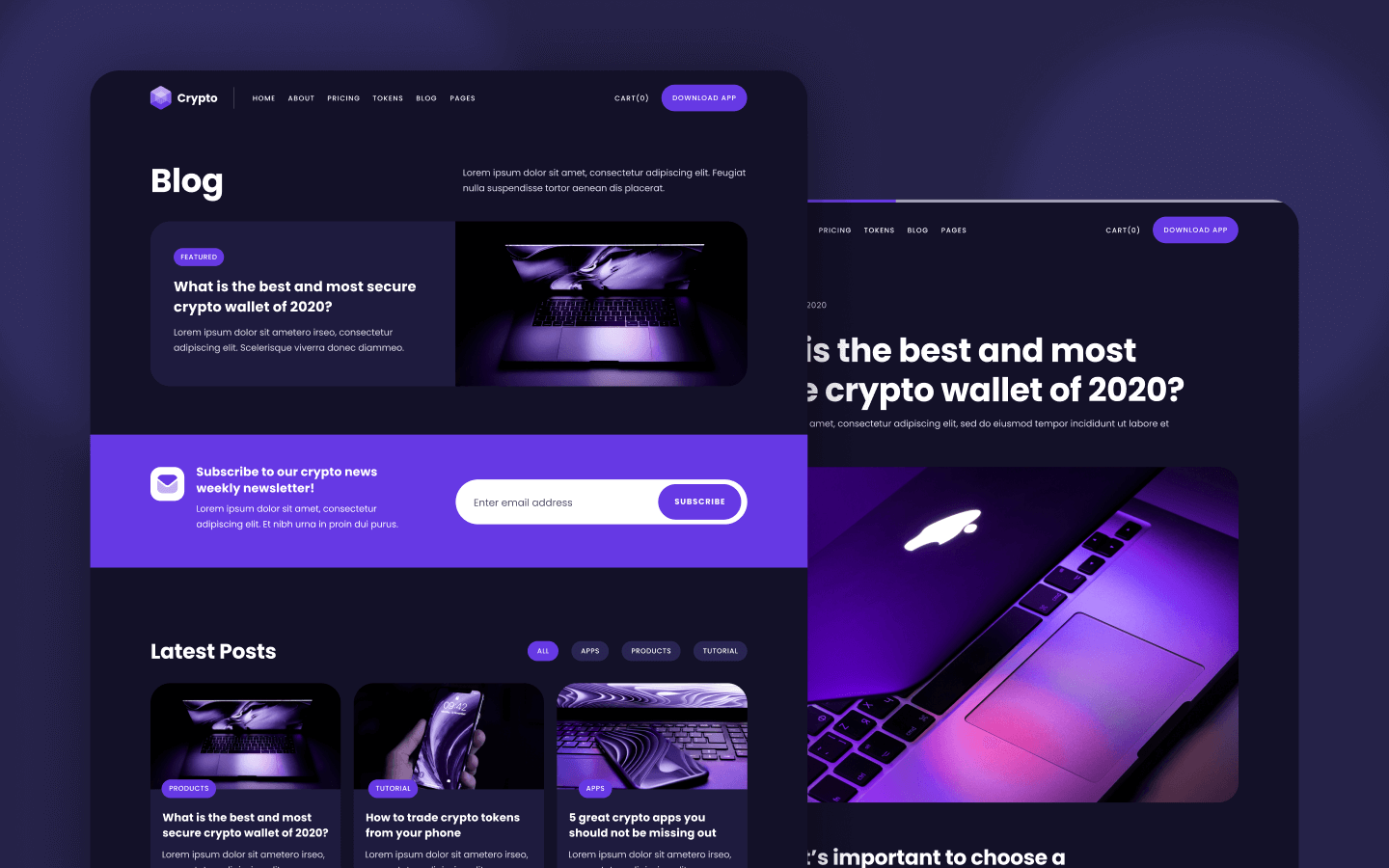 Cryptech Bitcoin Cryptocurrency Website Template