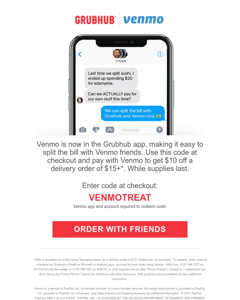 GrubHub PayPal support? — Knoji