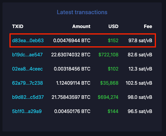 FAQ - mempool - Bitcoin Explorer