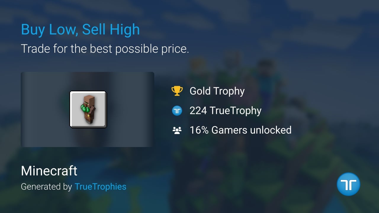 Buy Low, Sell High Achievement for Minecraft