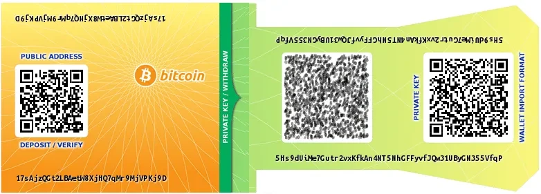 Paper wallet for Bitcoin