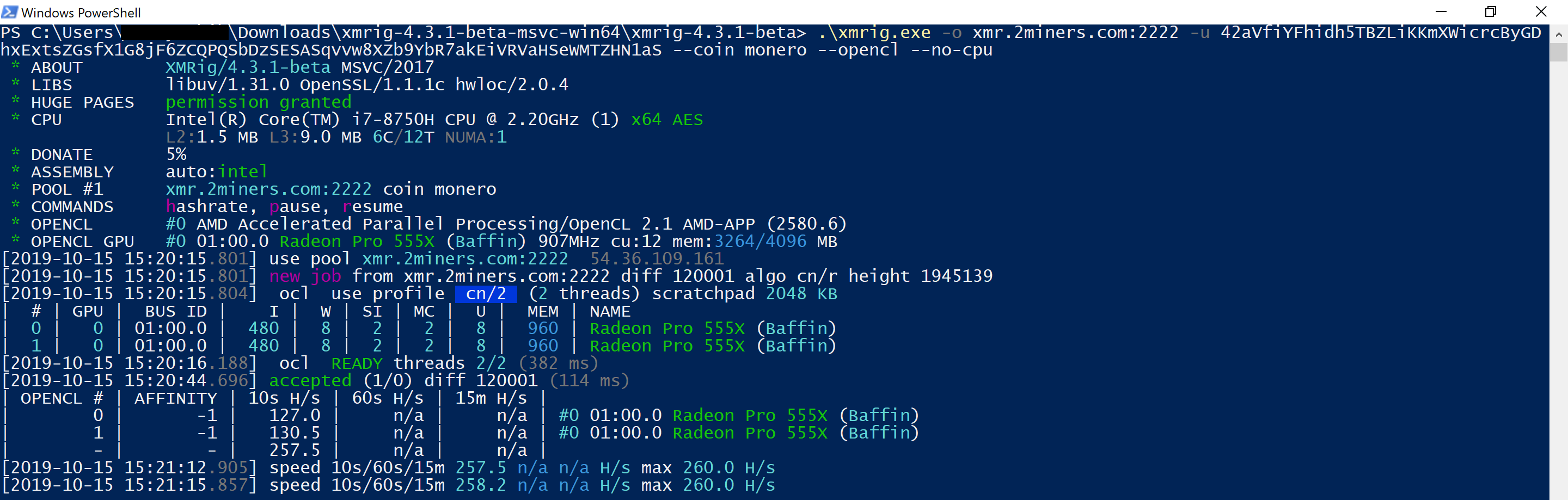 Intel® Xeon® CPU E v3 @ GHz - RandomX - 1MH - seconds - XMRig