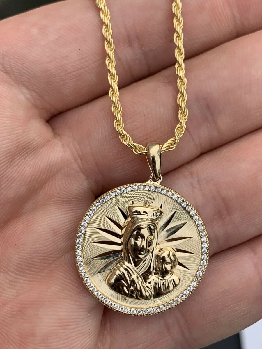 Hand Forged Jesus Coin Necklace With Black Diamond – Harlin Jones