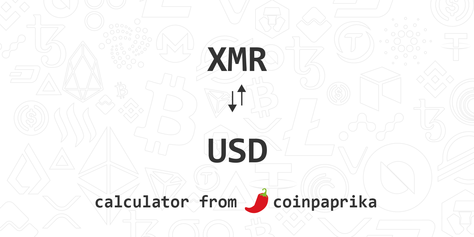 XMR to USD : Monero (XMR) price in Dollar (USD)