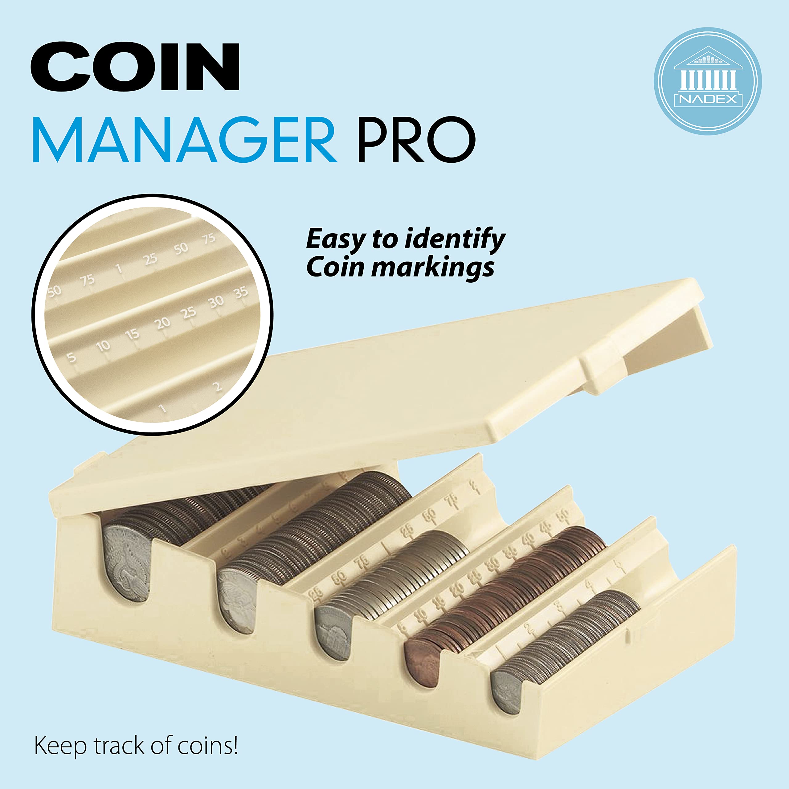 Nadex Coin Manager Pro - Coin Organizer Tray with Coin Wrappers Included - Yahoo Shopping