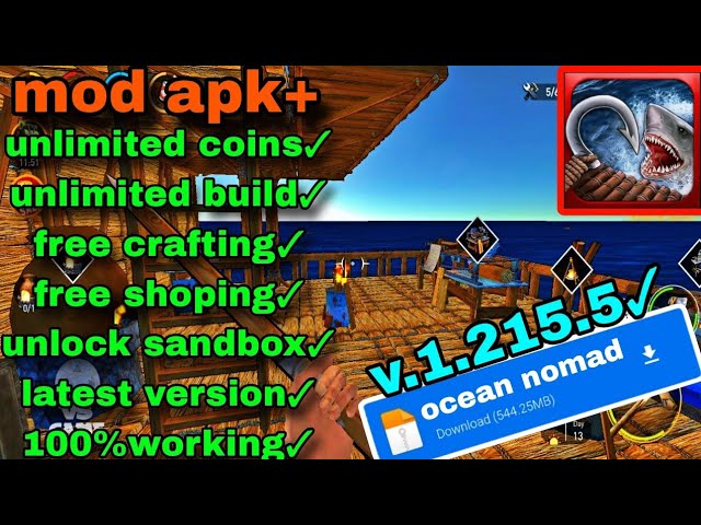 Raft Survival: Ocean Nomad v MOD APK (Free Shopping, Mega Menu) Download