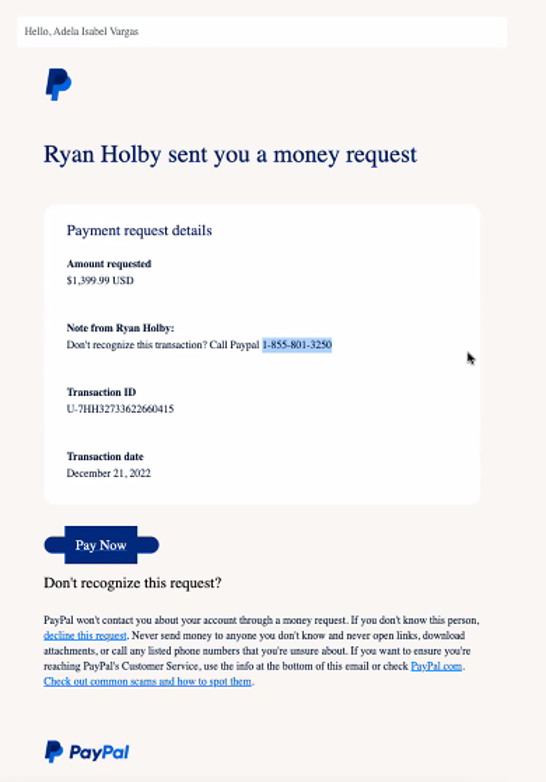 Fraud Dangers | PayPal Scam Email | PayPal CA