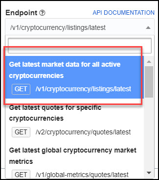 Import CoinMarketCap API Data to Sheets [] | API Connector