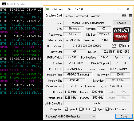 AMD RX 4 GB Hashrate, Release Date, Benchmarks