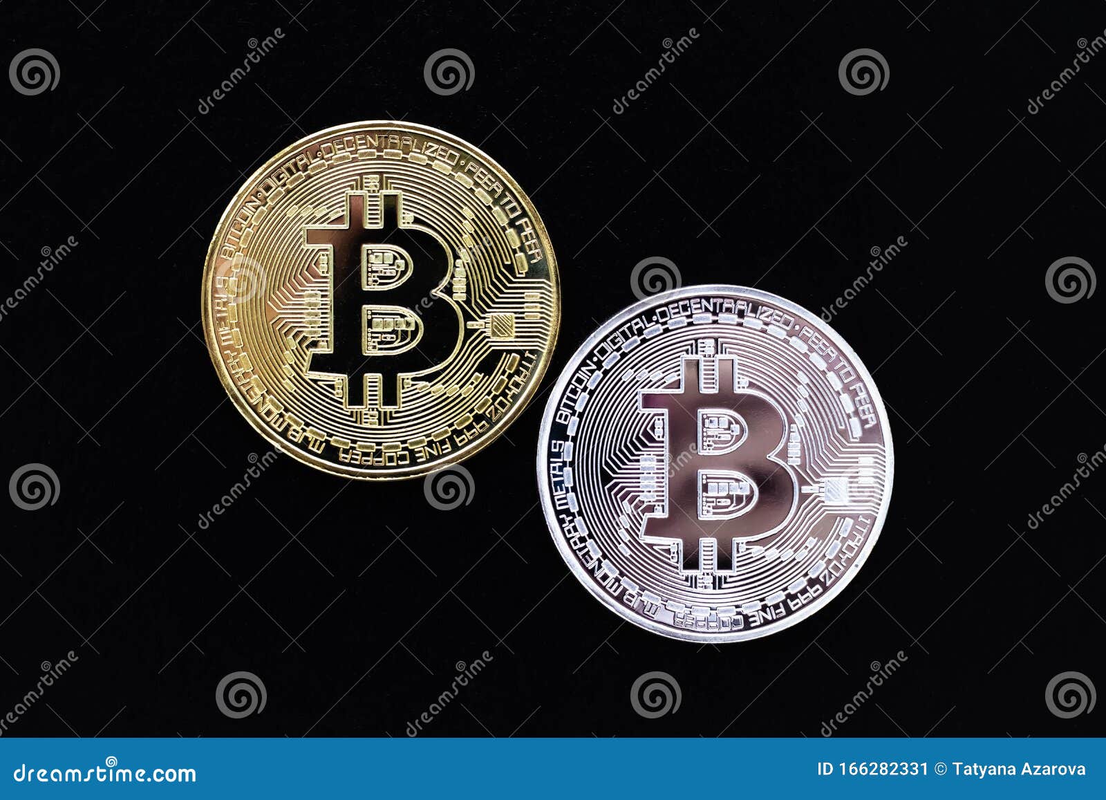 Gold-silver Bitcoin coin set