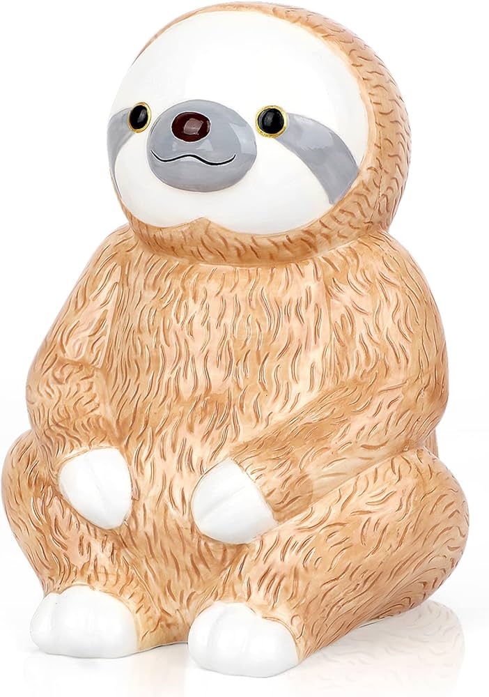 Lunarable Sloth Piggy Bank, Cartoon Lazy Animals with Many Different S – ToysCentral - Europe