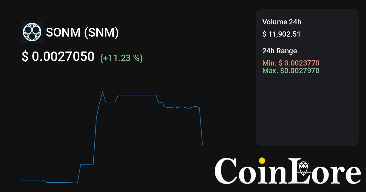 SONM (SNM) live coin price, charts, markets & liquidity