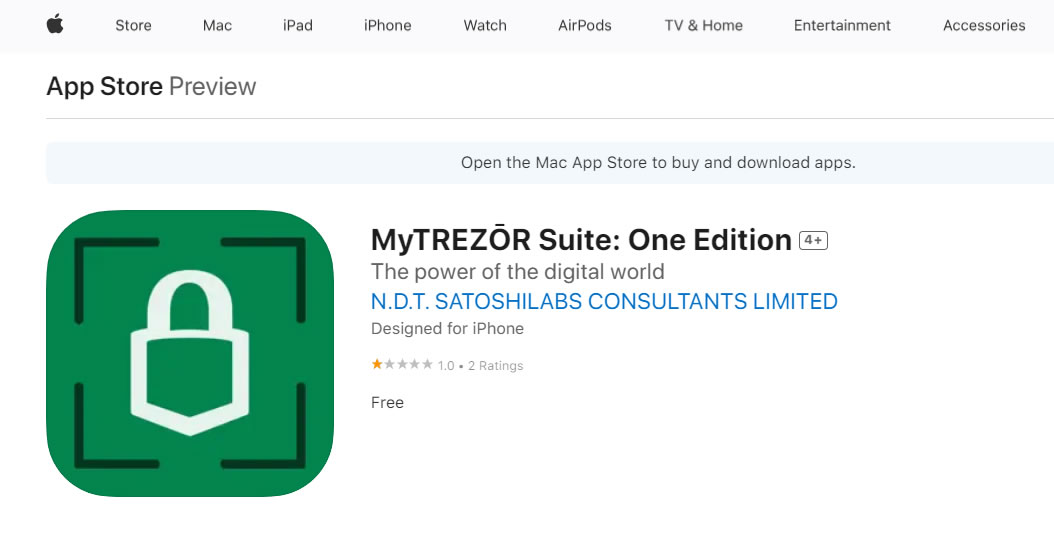 Fake Trezor Wallet App in Apple’s App Store Pulled Down - TheNewsCrypto