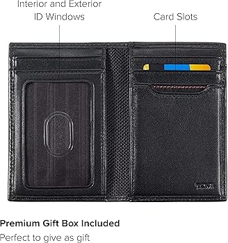 TUMI Black Delta Gusseted Card Case ID with TUMI ID Lock